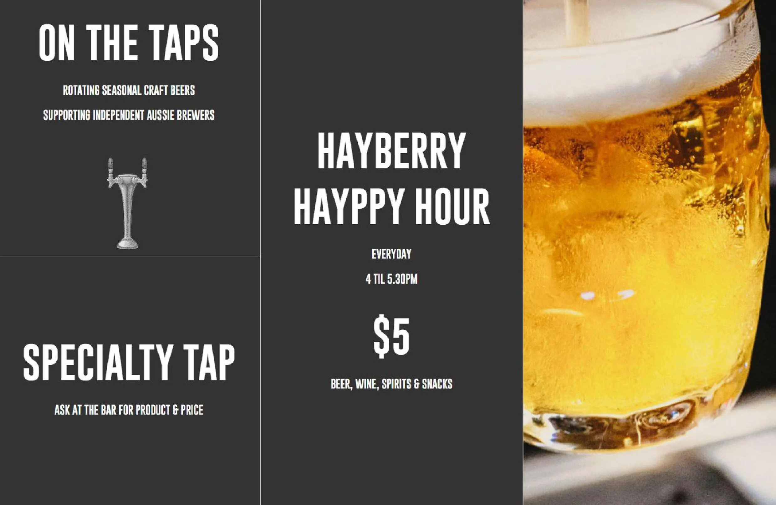 The Hayberry menu, page 4