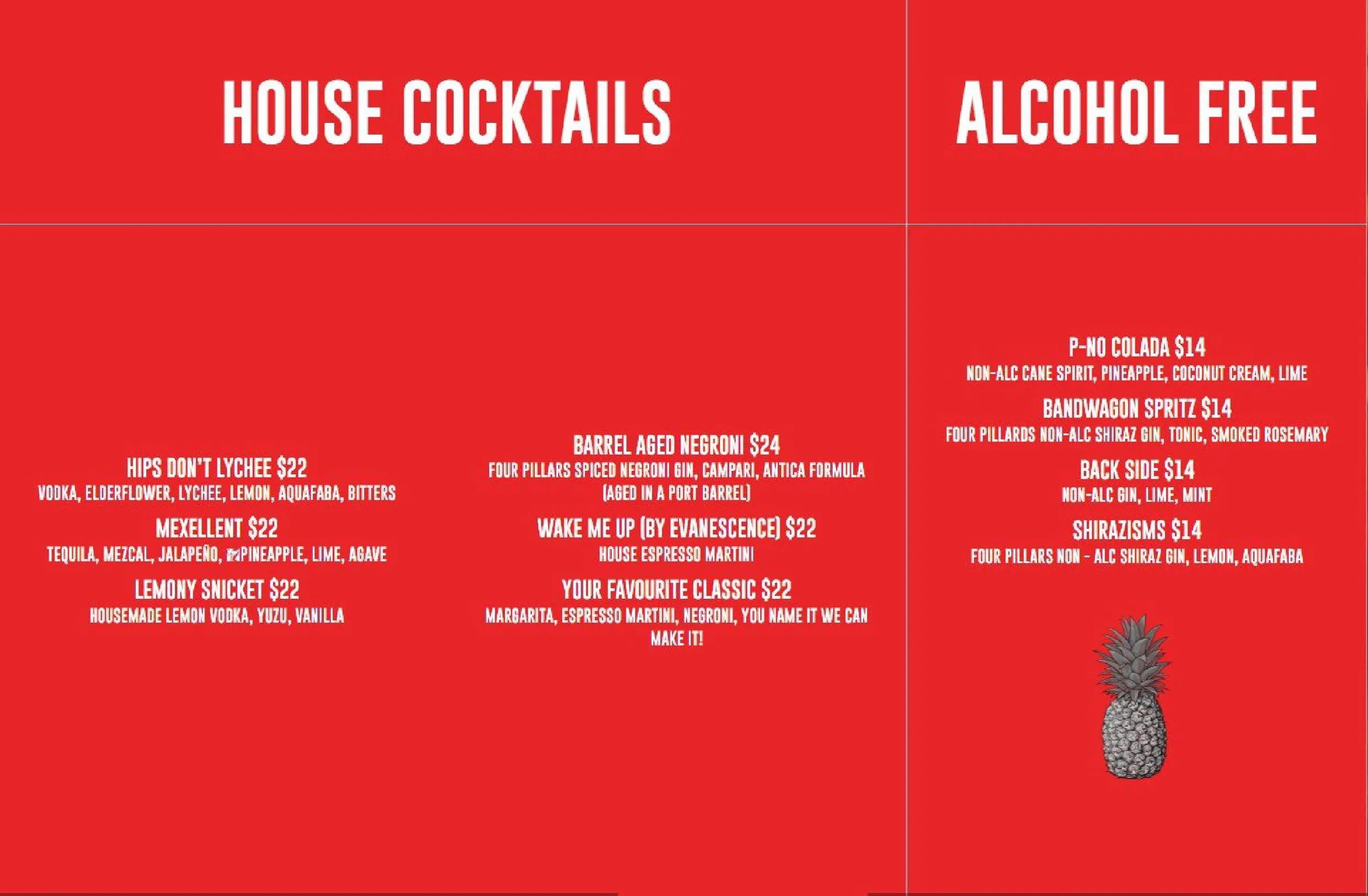 The Hayberry menu, page 5