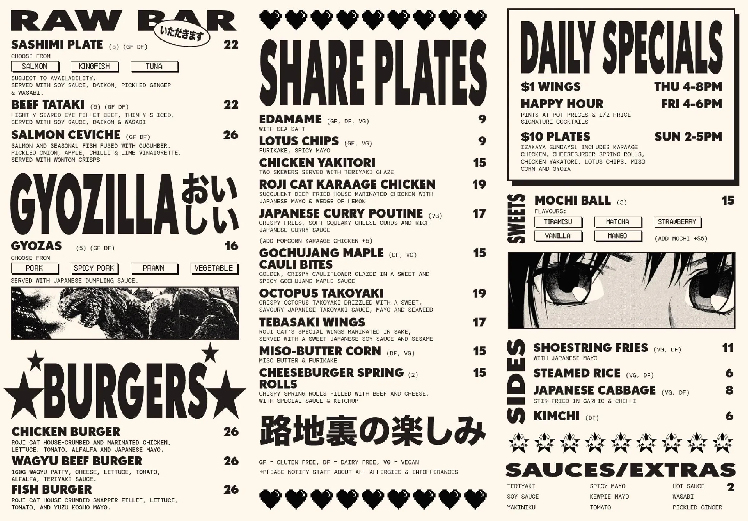 Roji Cat Beer menu, page 1
