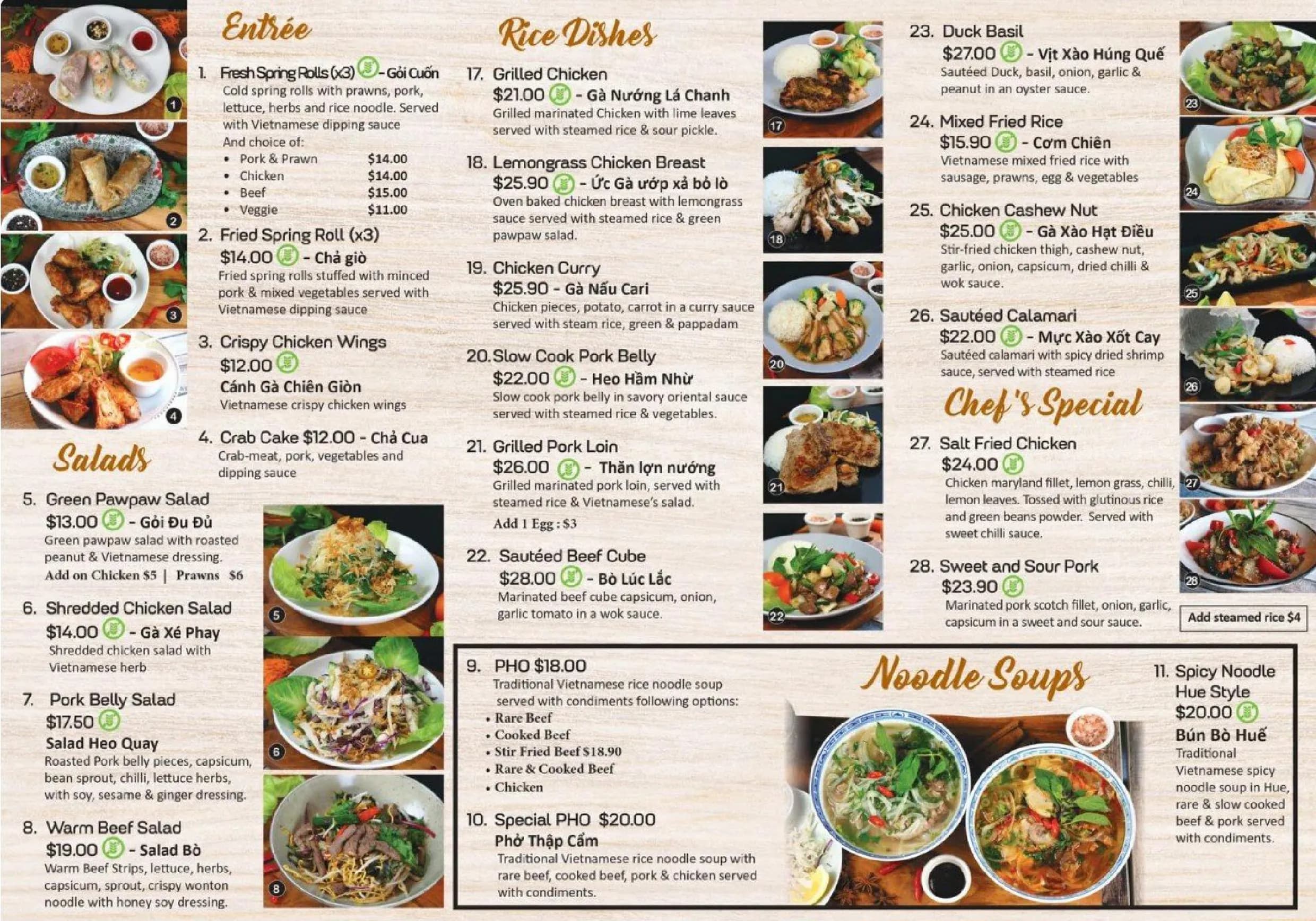 Vietnamese Delight Restaurant menu, page 2