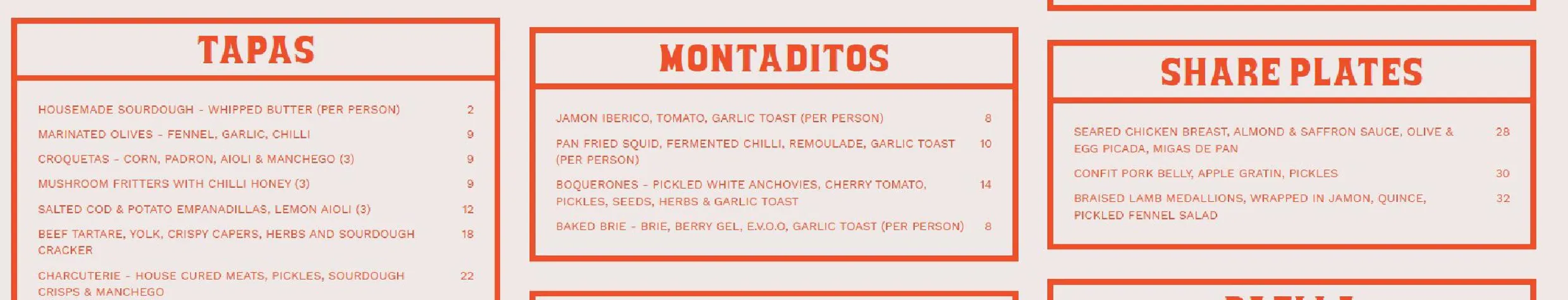 Comida menu, page 2