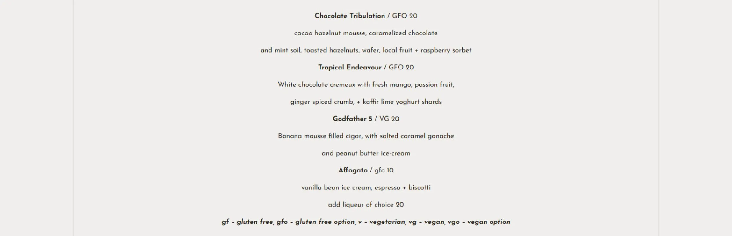 Zinc Port Douglas menu, page 3