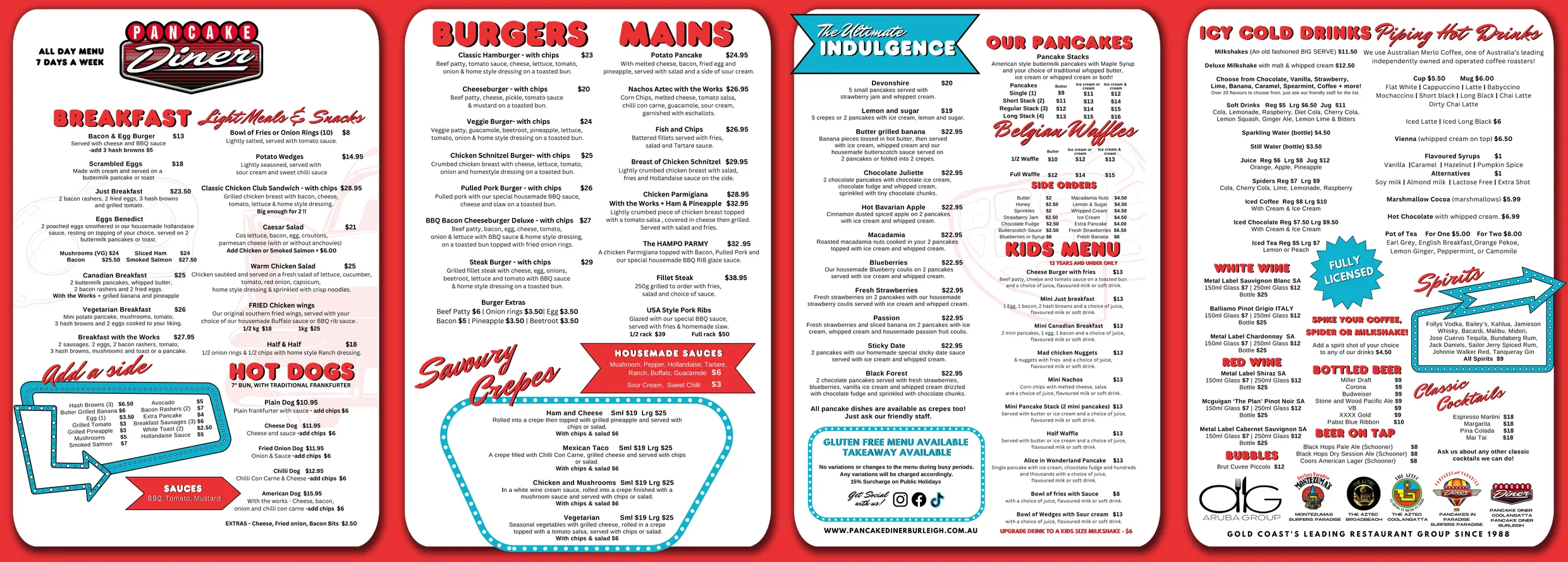 Pancake Diner menu, page 3