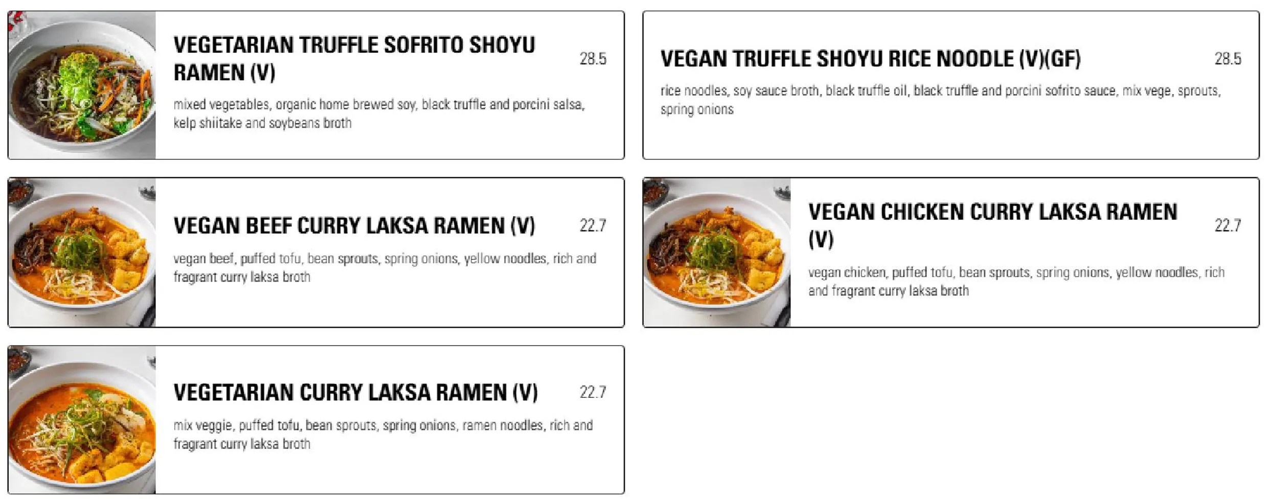 Shizuku Ramen menu, page 16