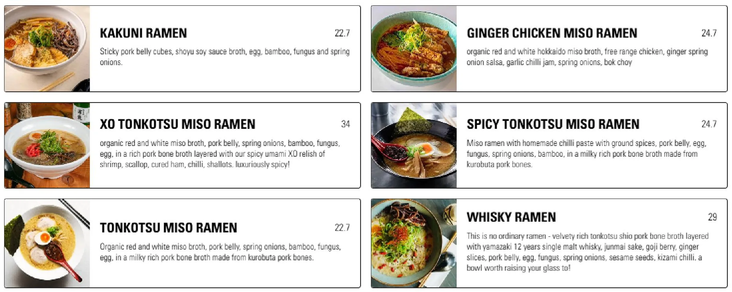 Shizuku Ramen menu, page 9