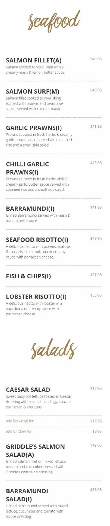 Griddle Restaurant menu, page 7
