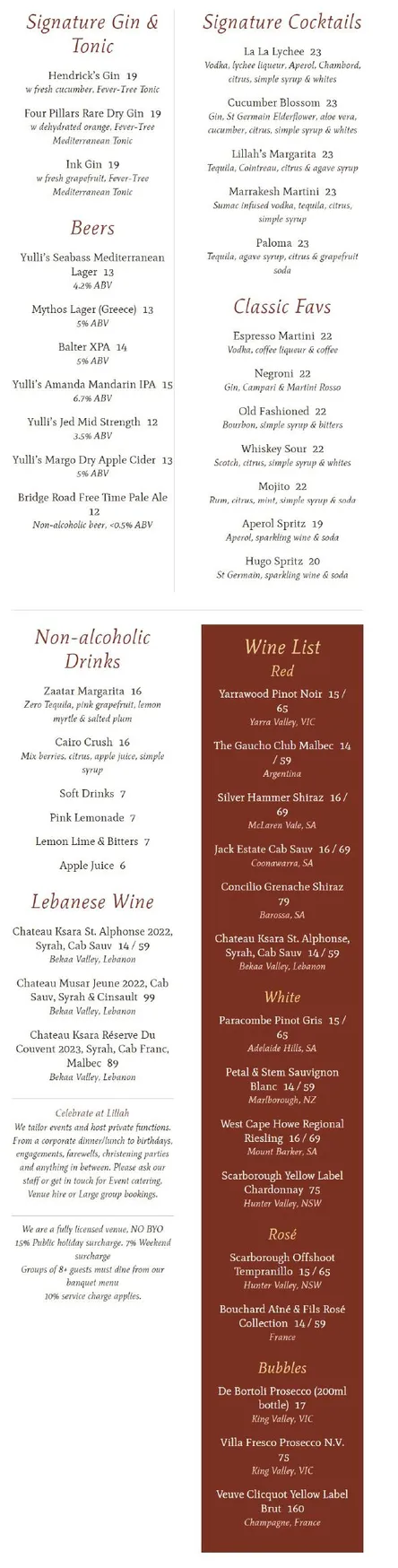 Lillah menu, page 2