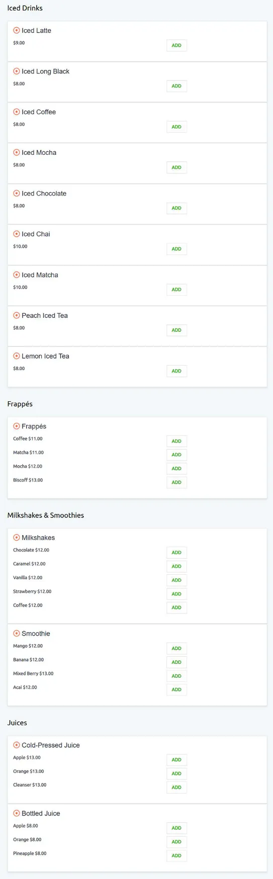 MK Bower Cafe menu, page 4