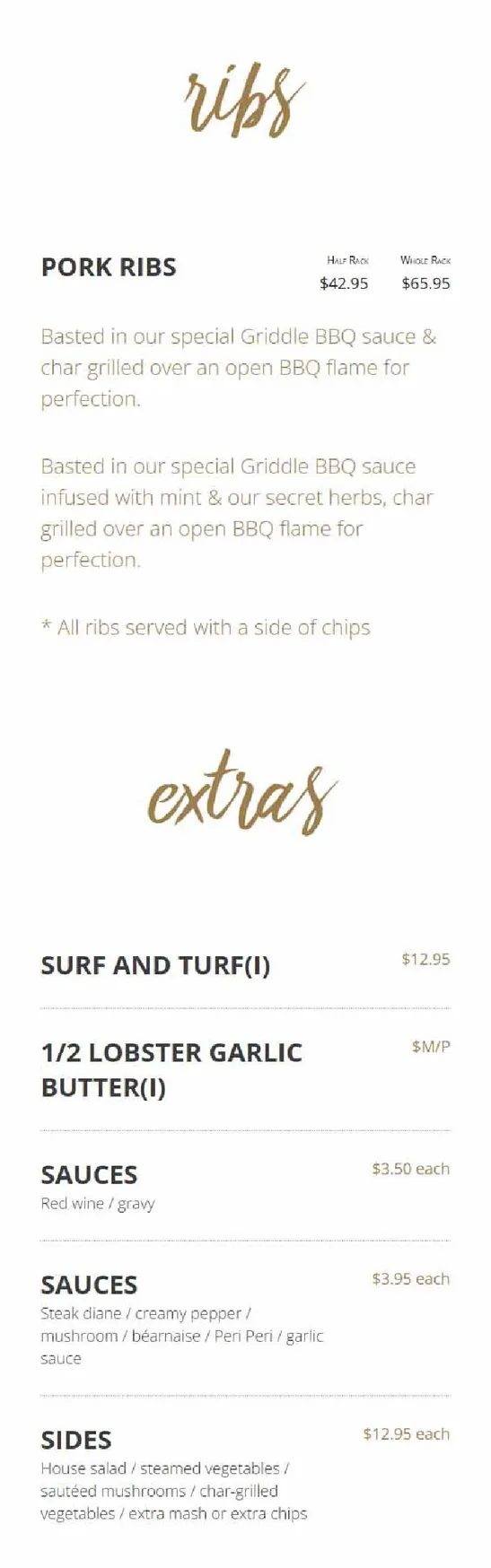 Griddle Restaurant menu, page 3