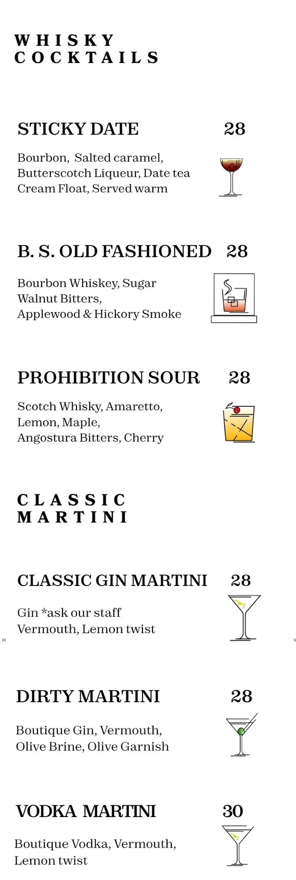 Boston Shaker Bar menu, page 4