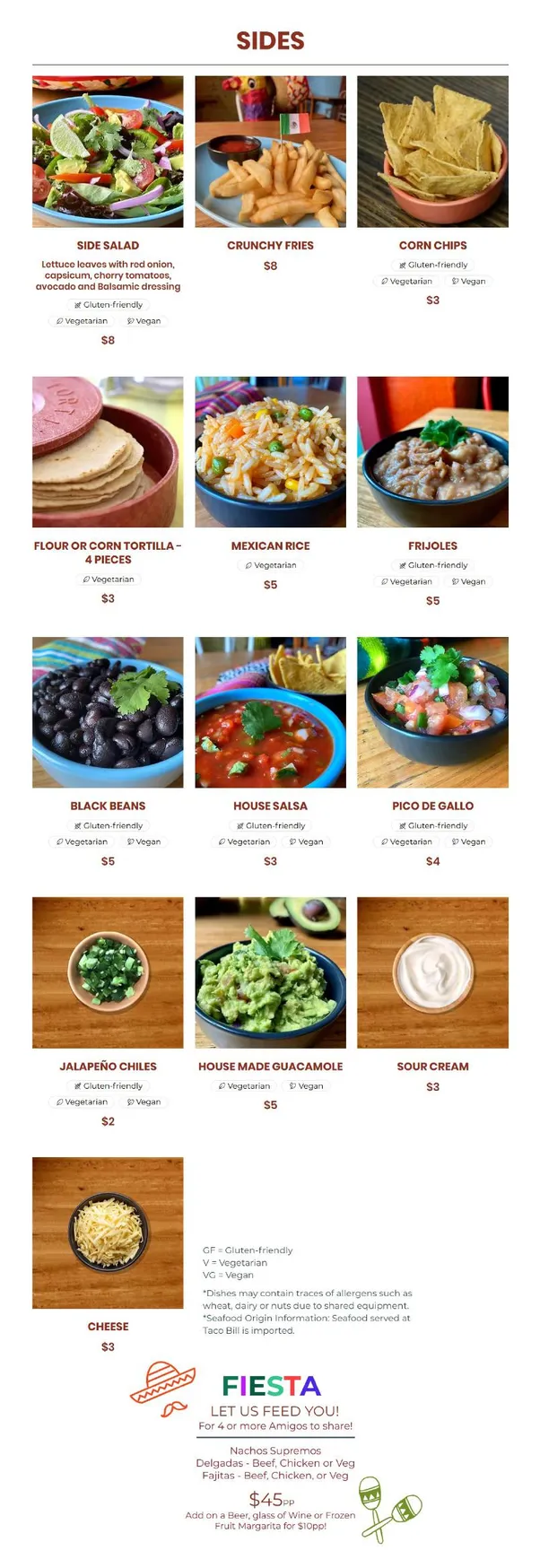 Taco Bill - Essendon menu, page 2