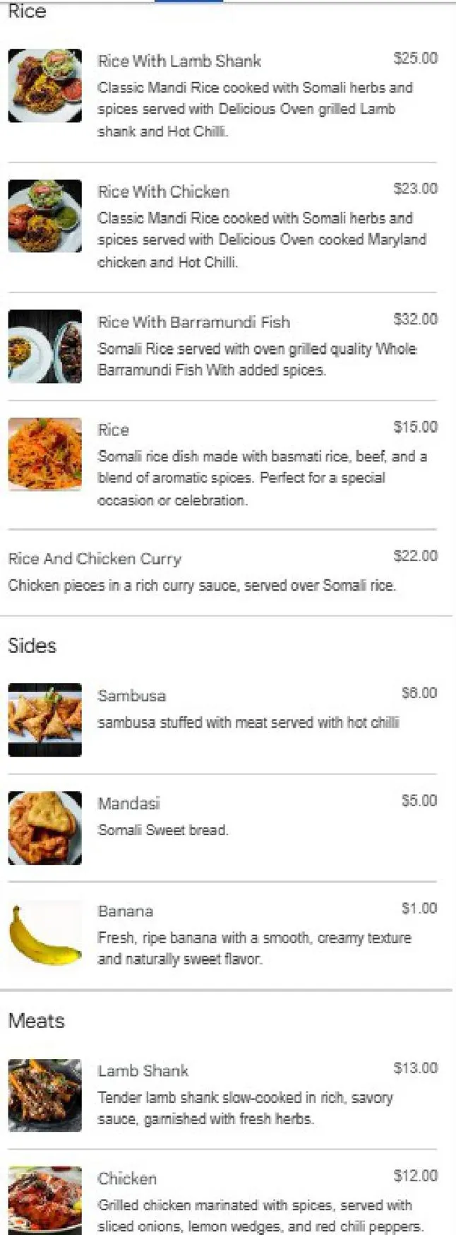 Zamzam Kitchen menu, page 2