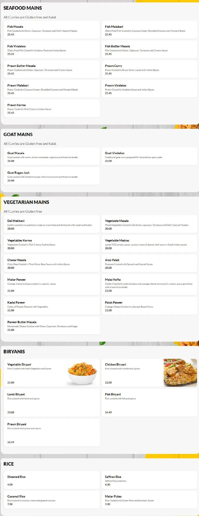 Curry Dhaba menu, page 2