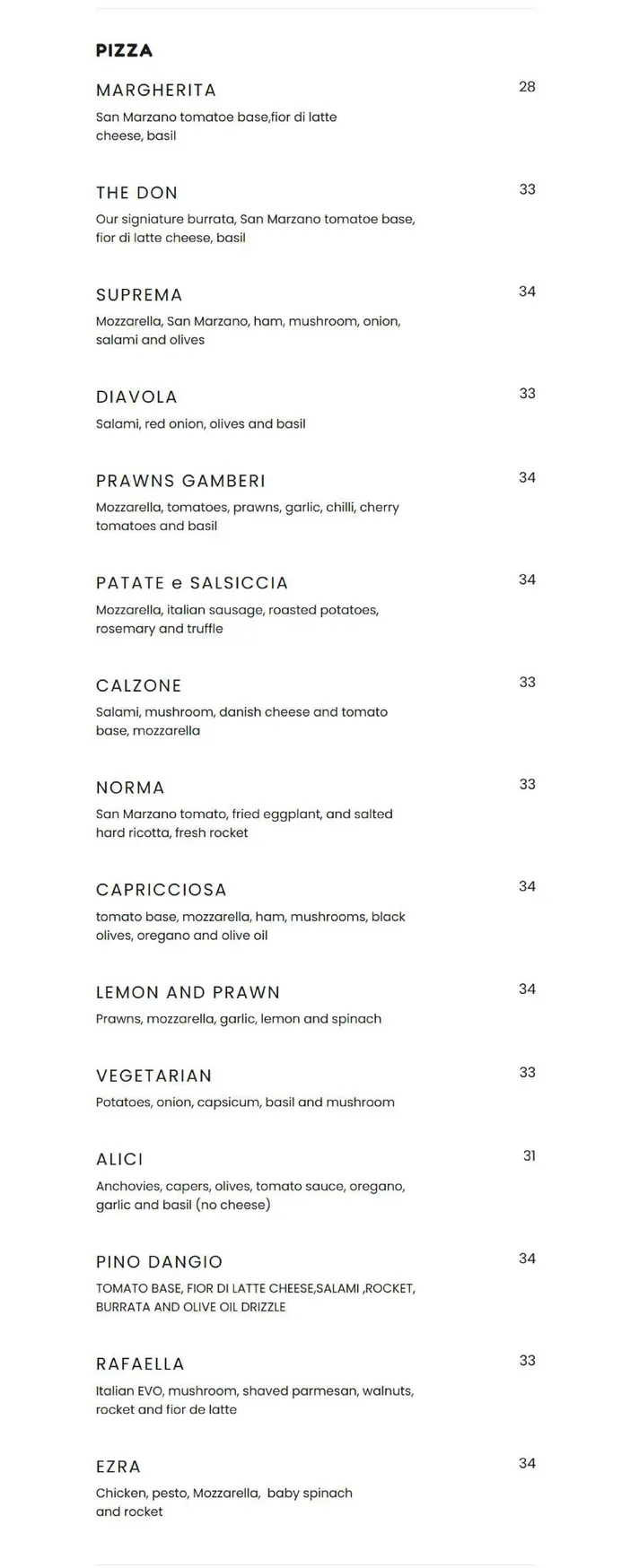 La Collina Italian menu, page 2