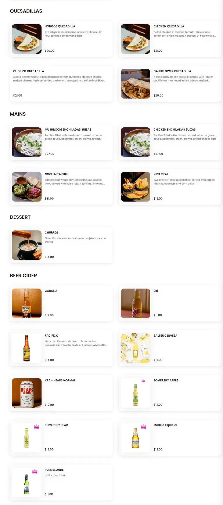 Superchido menu, page 2