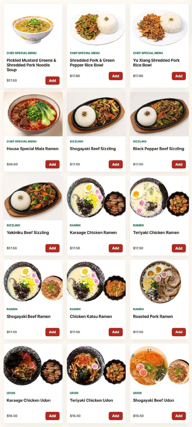 Argyle Pantry menu, page 1