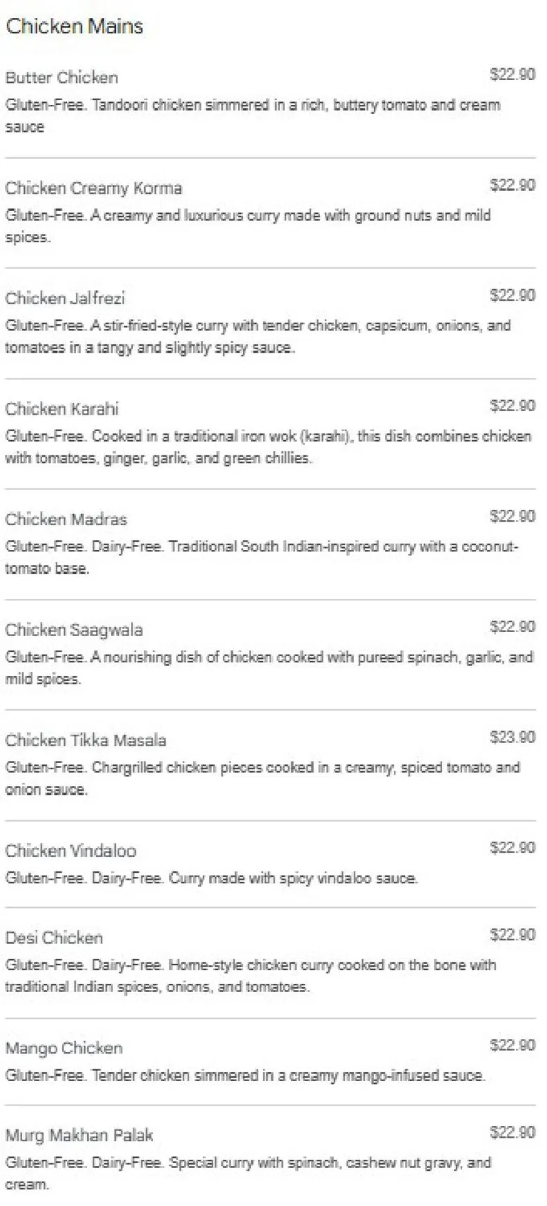 Swaad e India menu, page 4