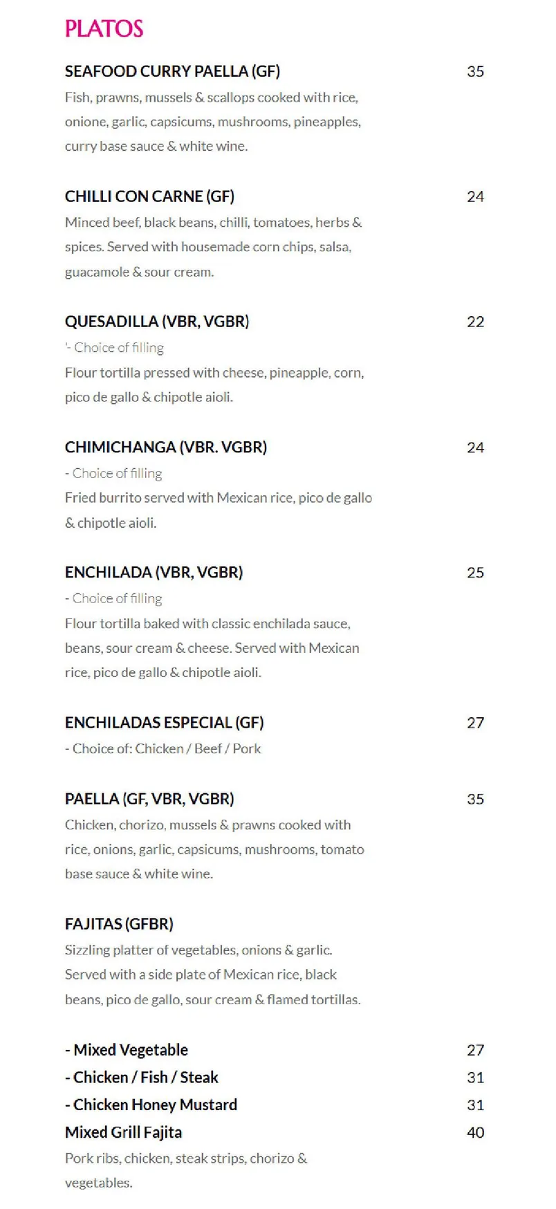 Rosa Mexicano menu, page 3