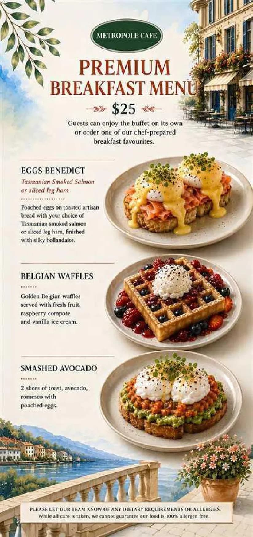 Metropole Cafe Fitzroy menu, page 1