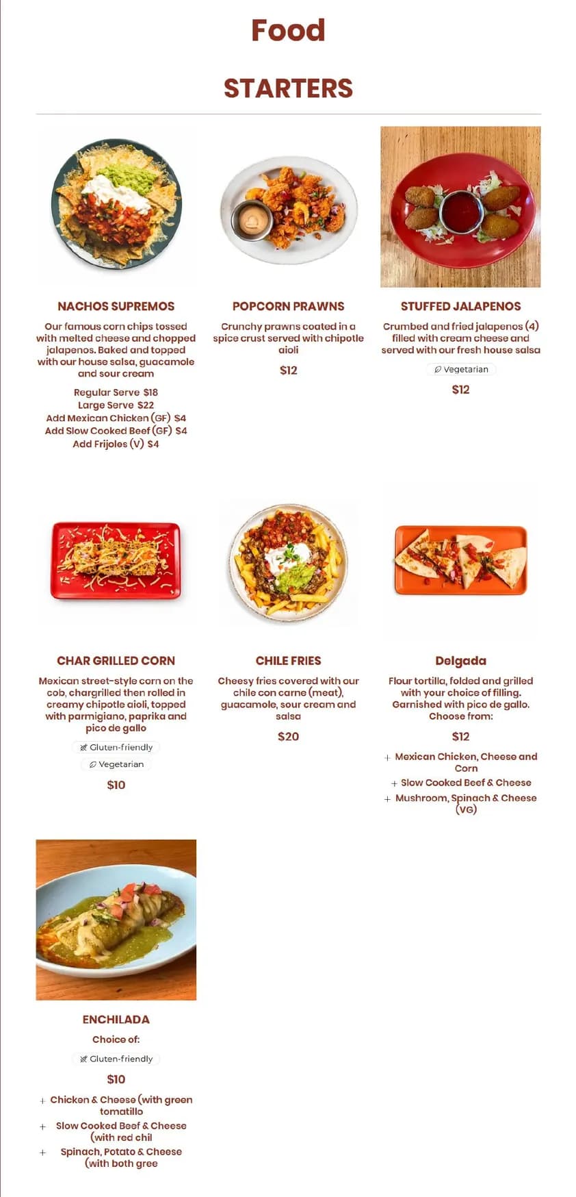 Taco Bill - Sunbury menu, page 1