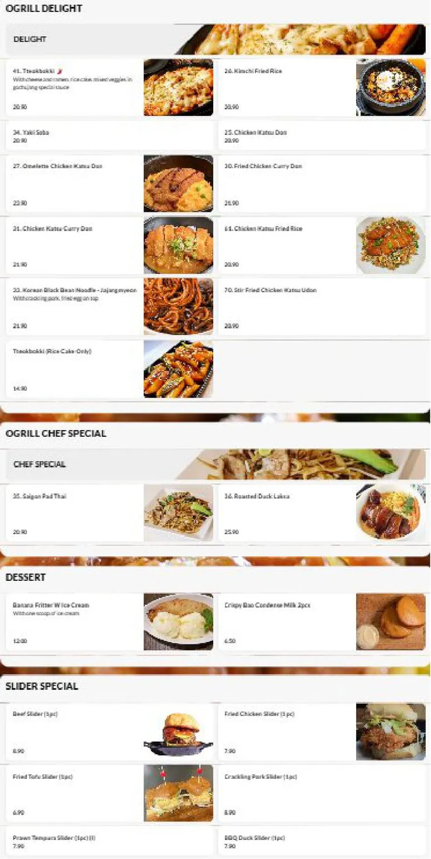 OGRILL / Saigon Express Lounge & Bar menu, page 17