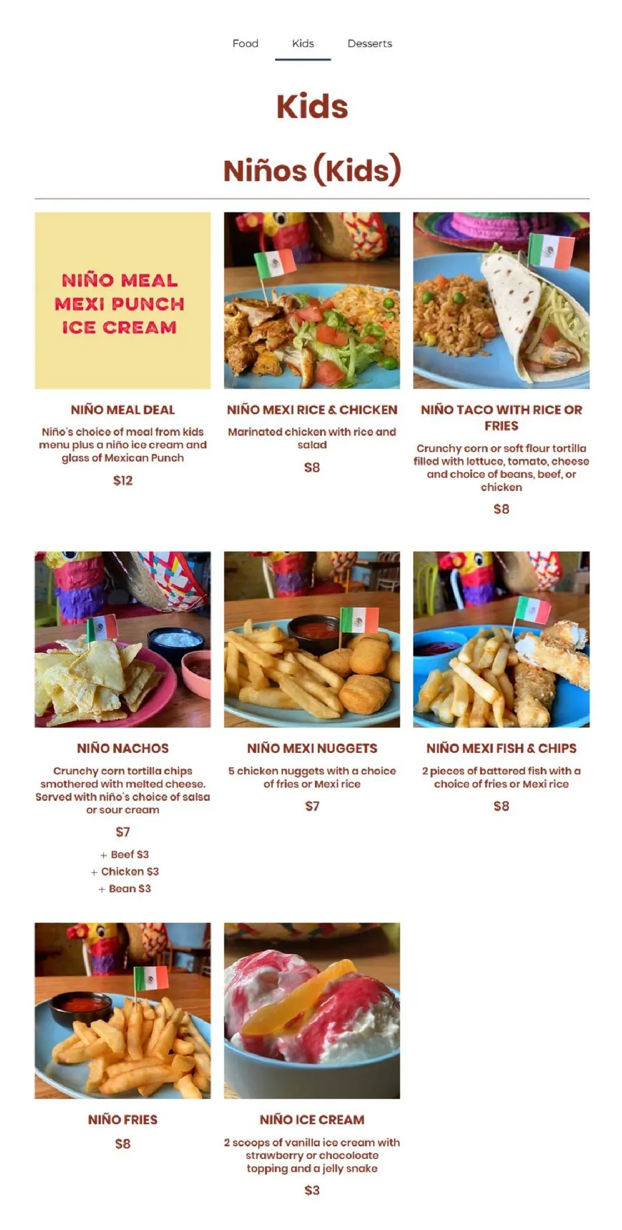 Taco Bill menu, page 4