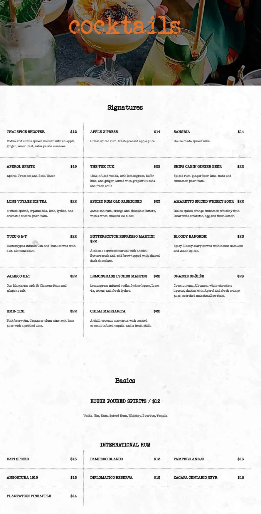 Mr Drifter menu, page 3
