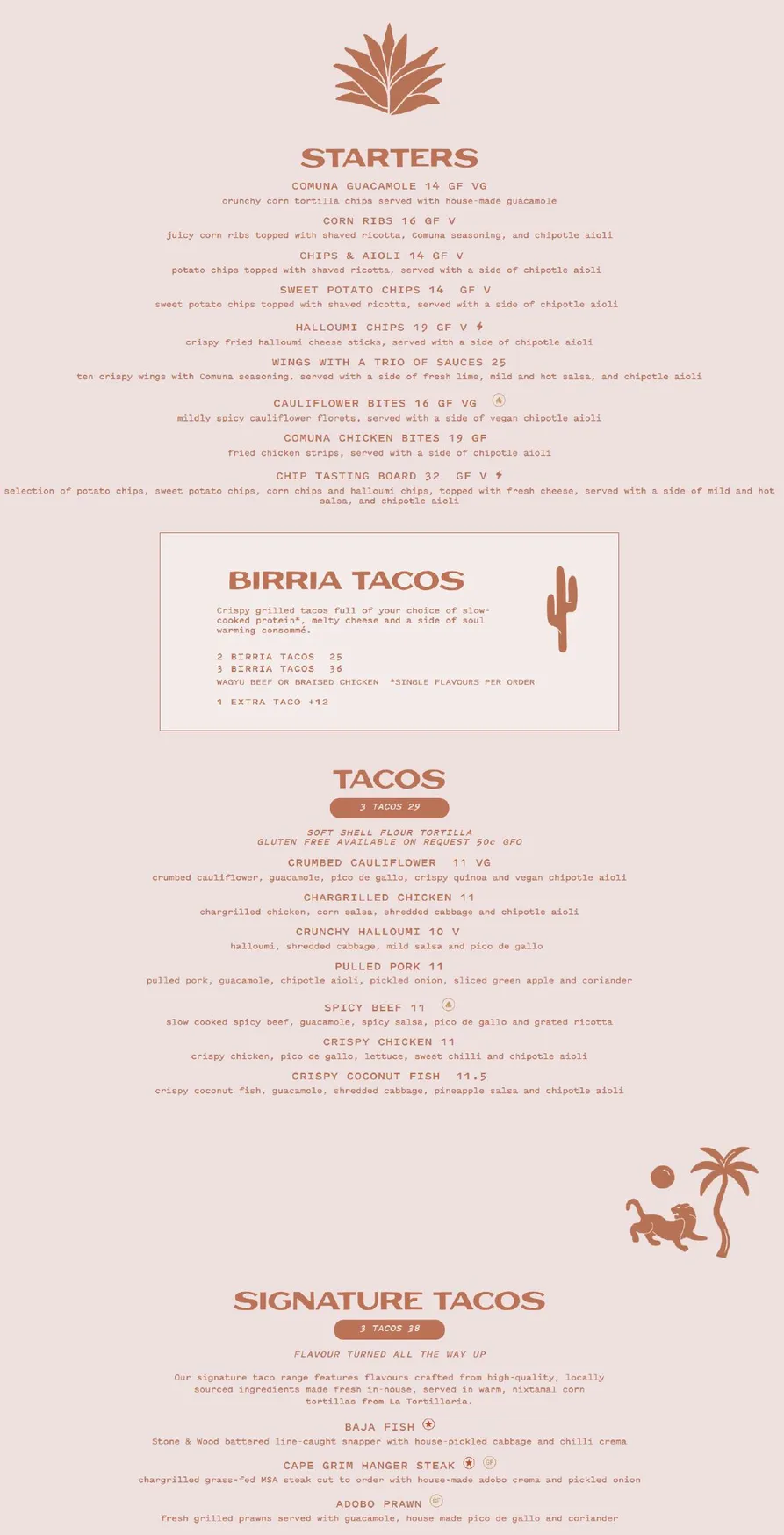 Comuna menu, page 1
