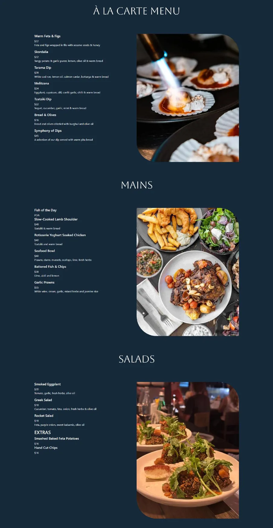 Manny's Wine & Fish House menu, page 1