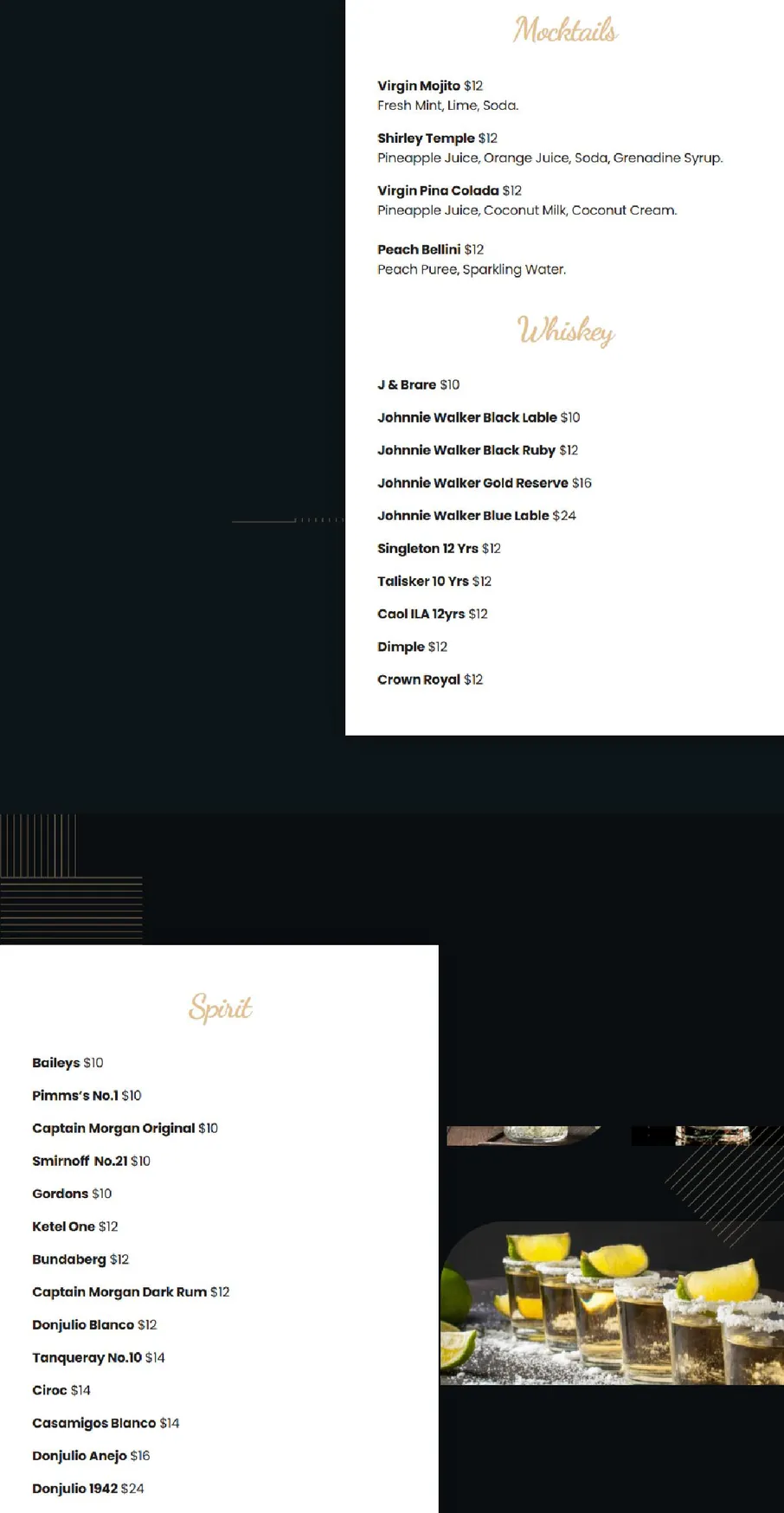 Fork & Flavours menu, page 3