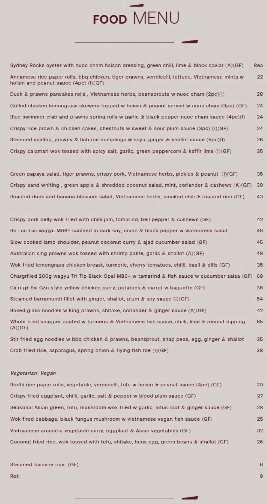 Annamese menu, page 1