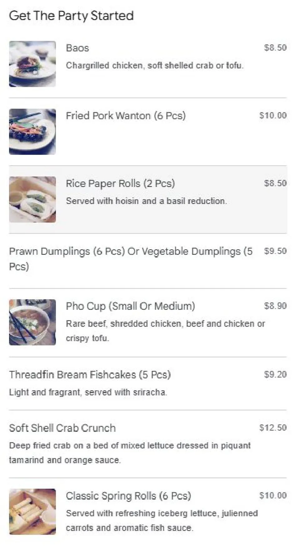 Kin Vietnamese Restaurant menu, page 4