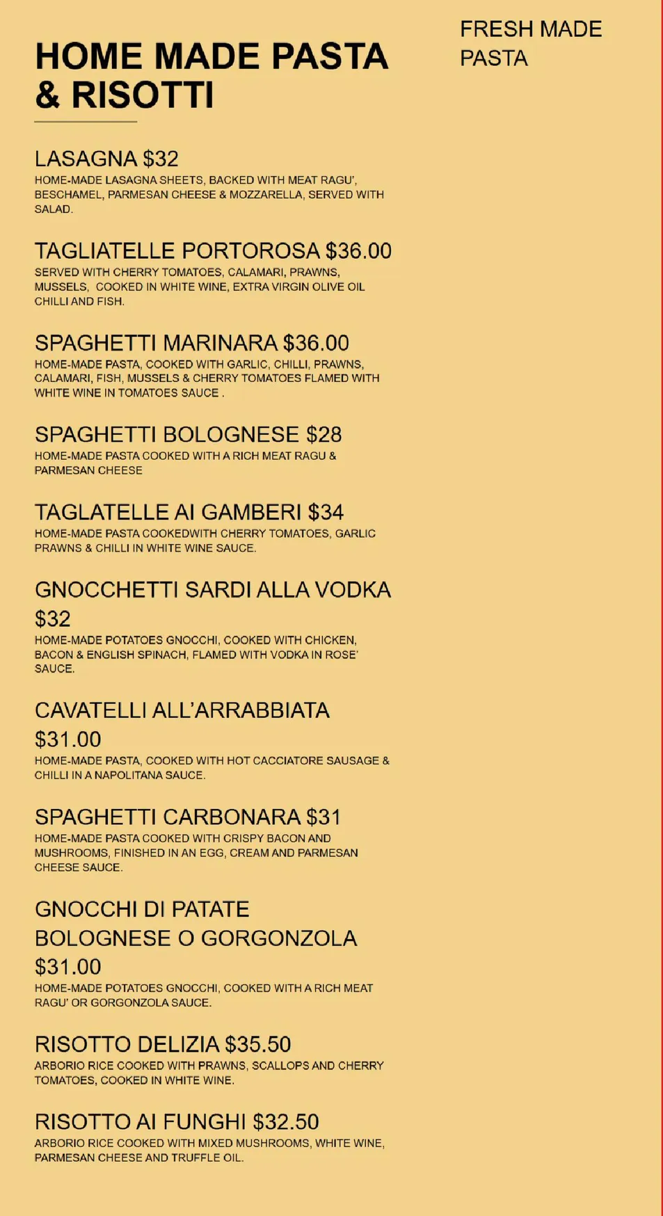 Portorosa Spearwood menu, page 2