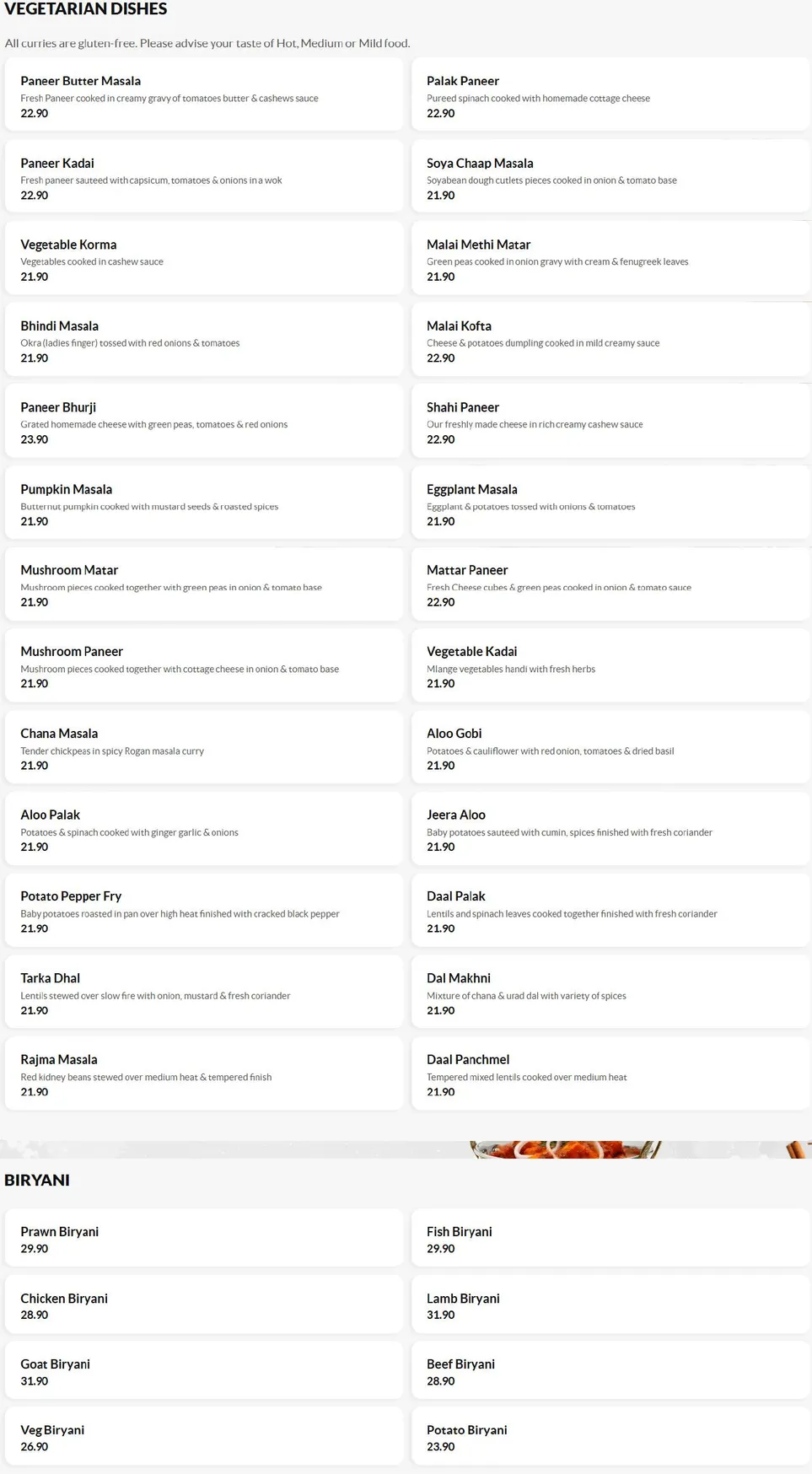 Spicy Bite menu, page 4