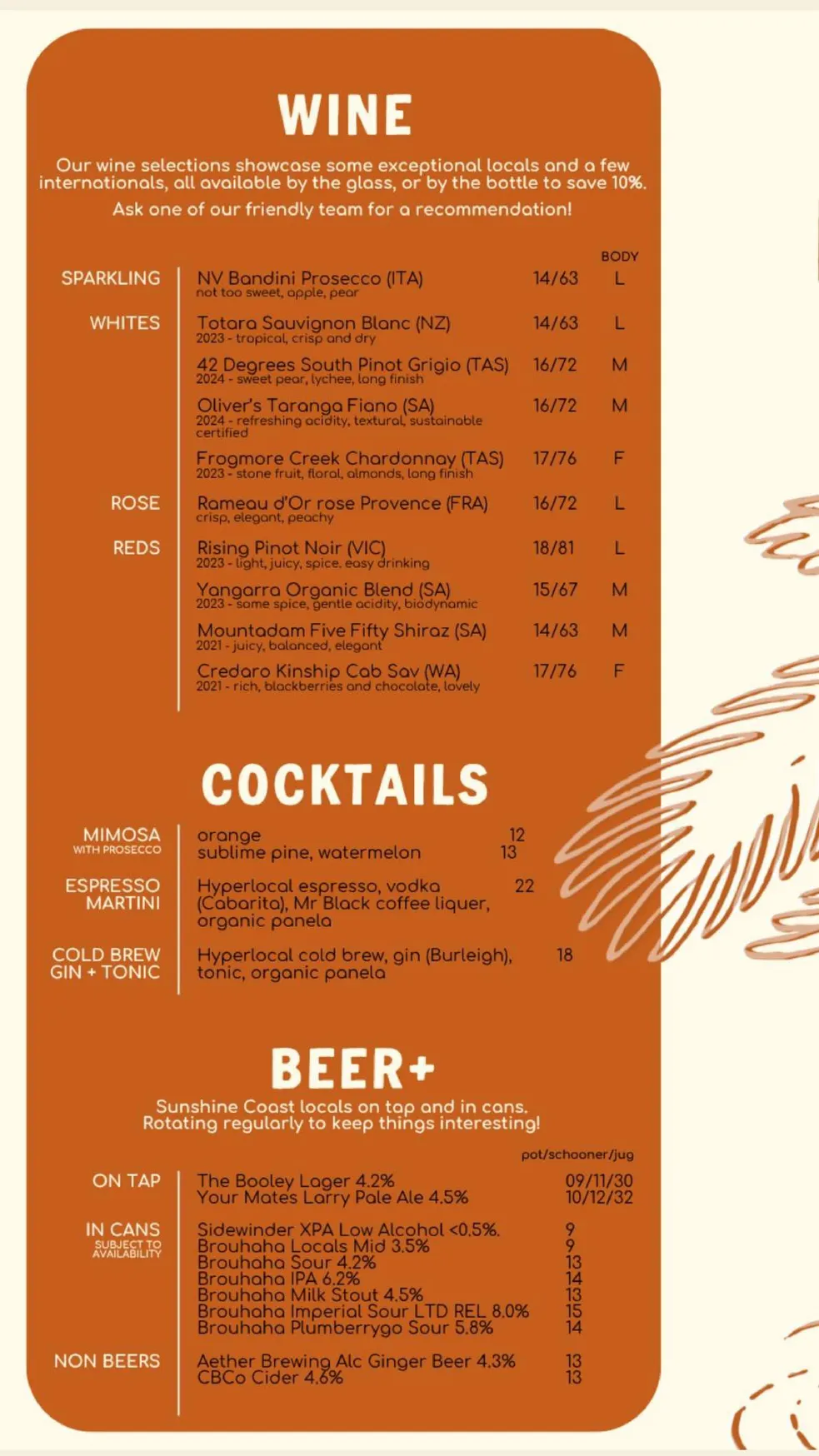 The Booley menu, page 4