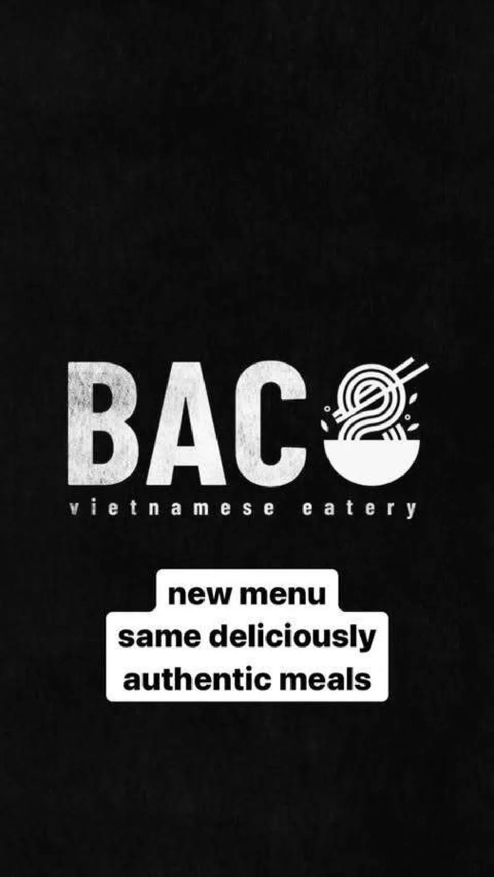 BAC 8 Vietnamese Eatery menu, page 1