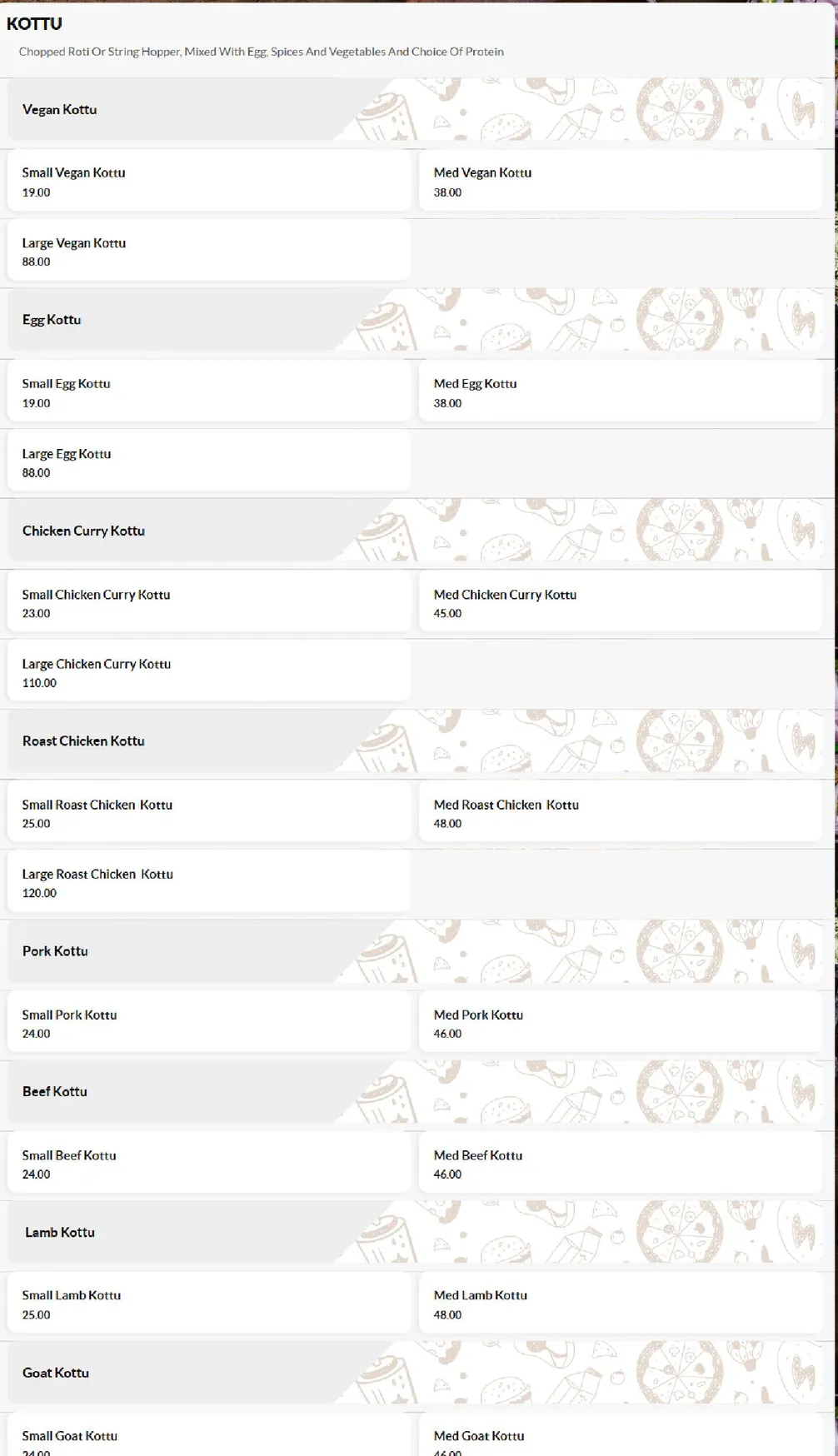 Pettah Road menu, page 5