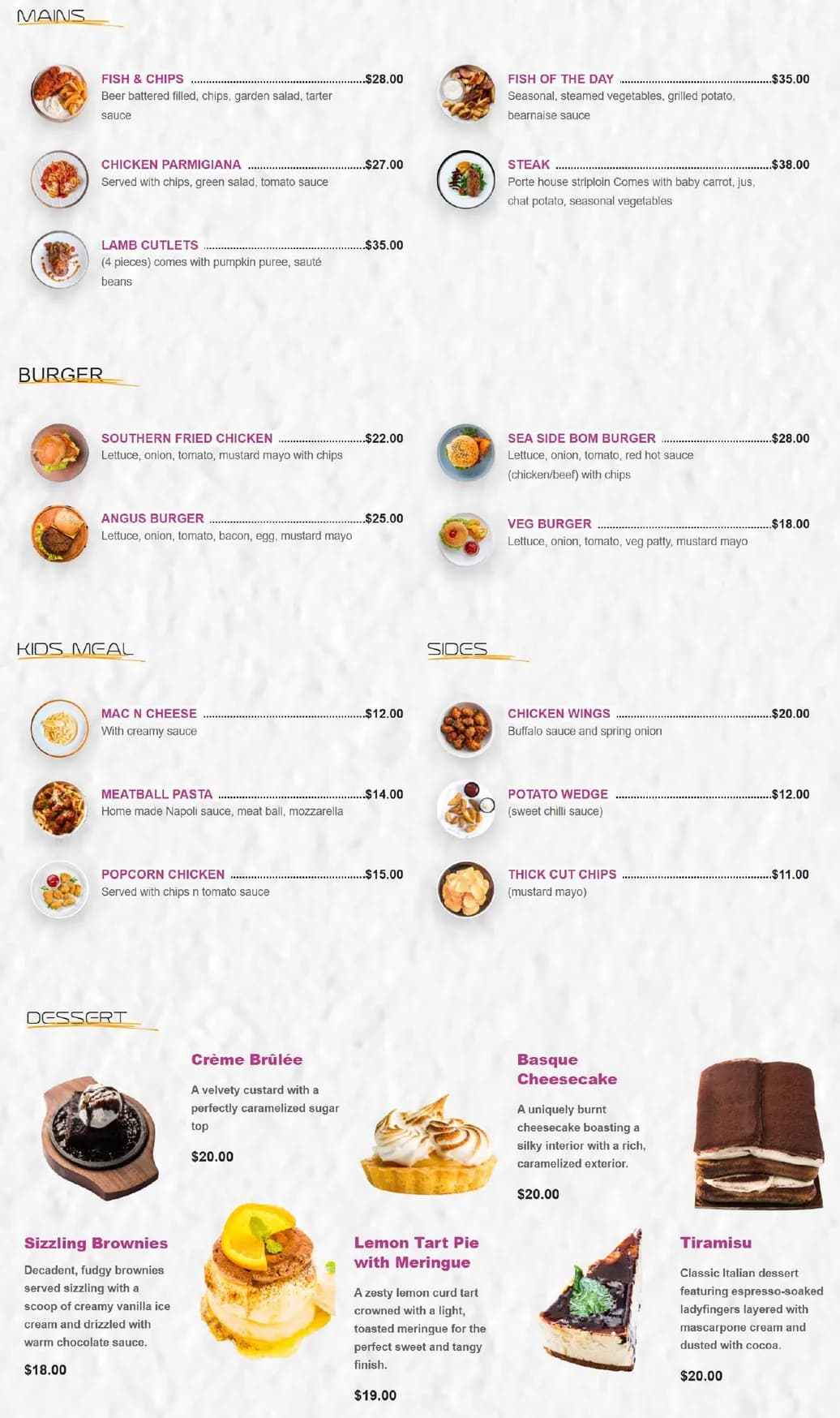 Sorriso Food and Wine menu, page 2