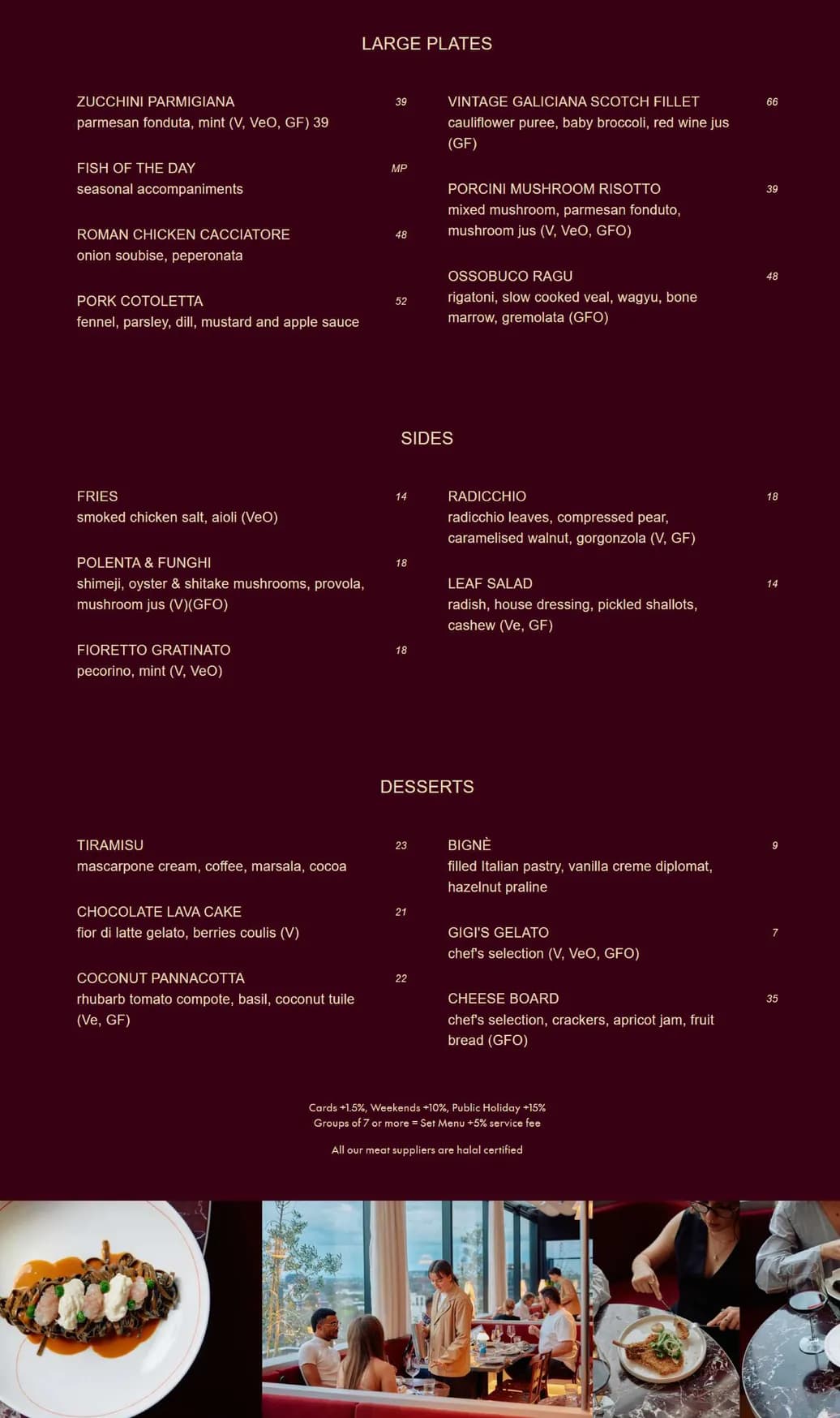 Amatrice Rooftop Restaurant menu, page 2