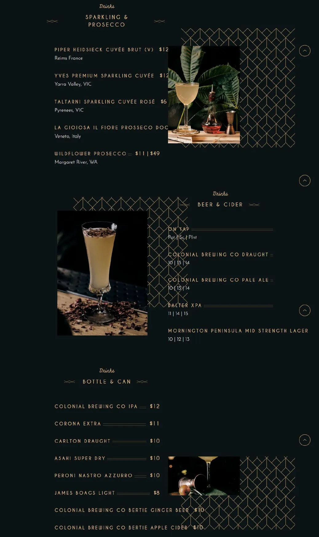 Bayroute Bar and Grill menu, page 1