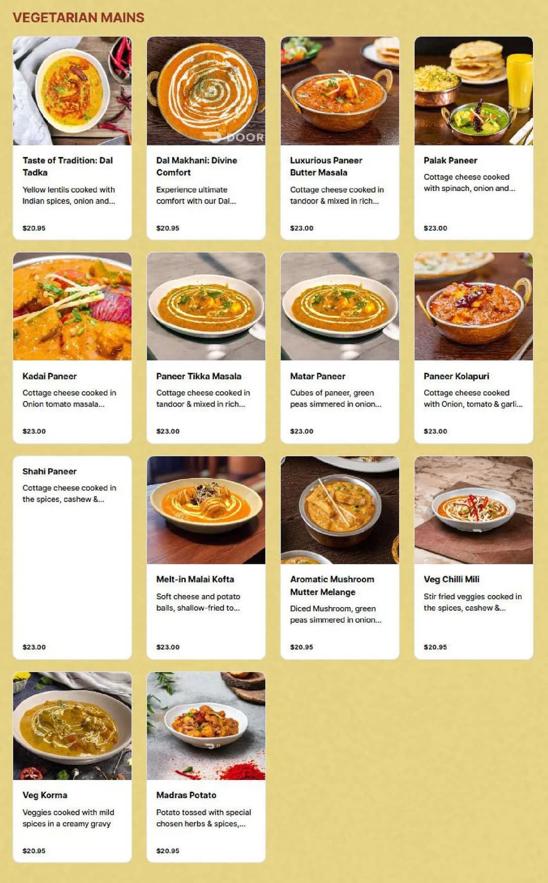 Ganges Indian by Nature menu, page 4