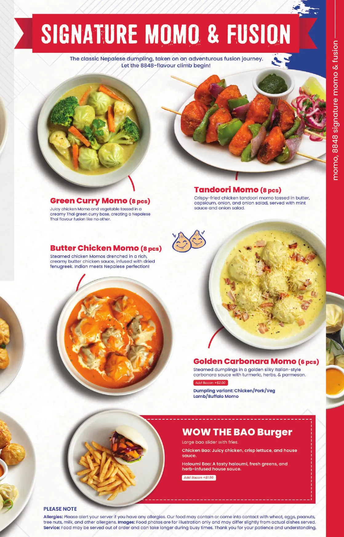 8848 MOMO HOUSE menu, page 3