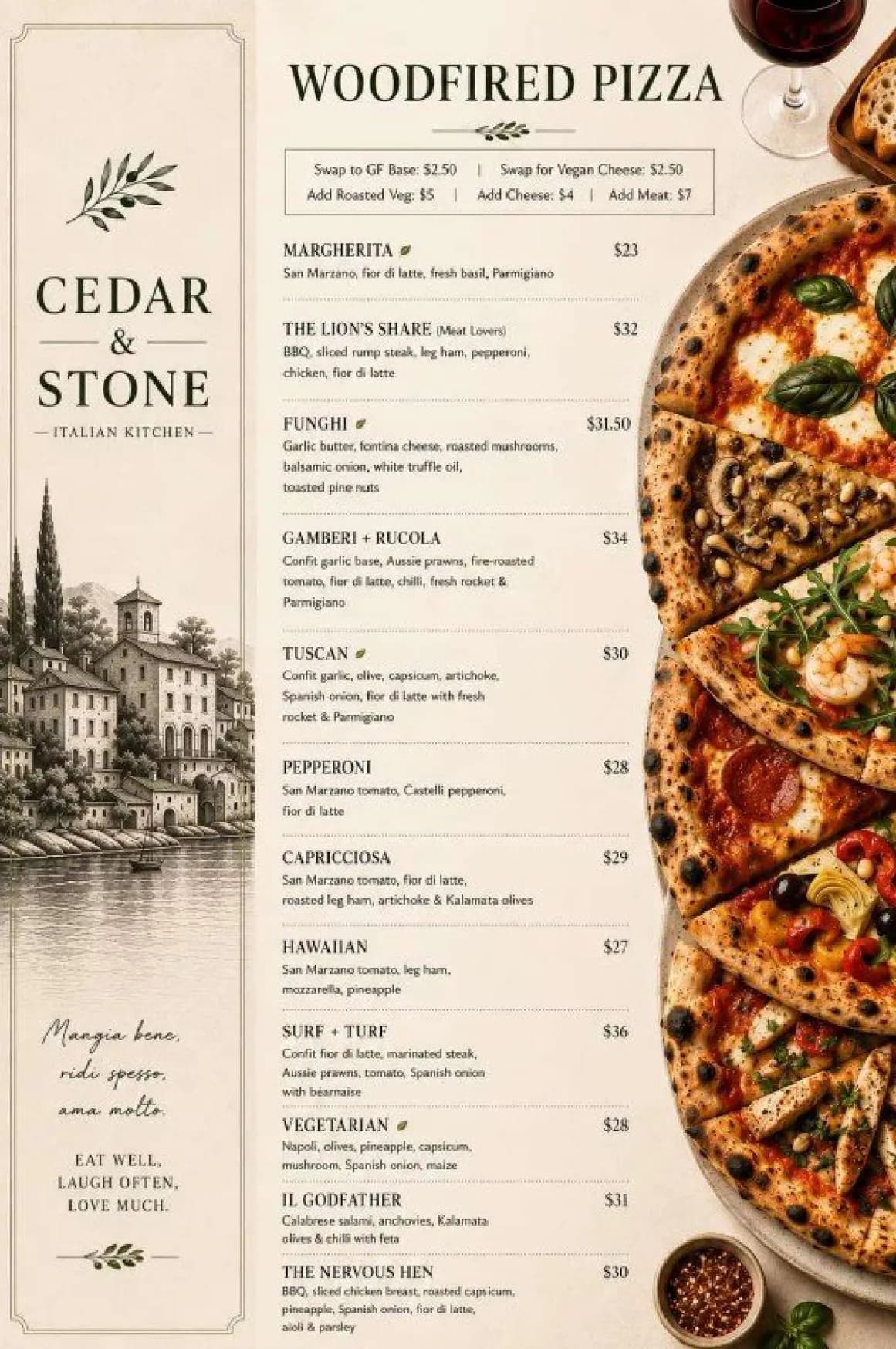 Cedar & Stone menu, page 2