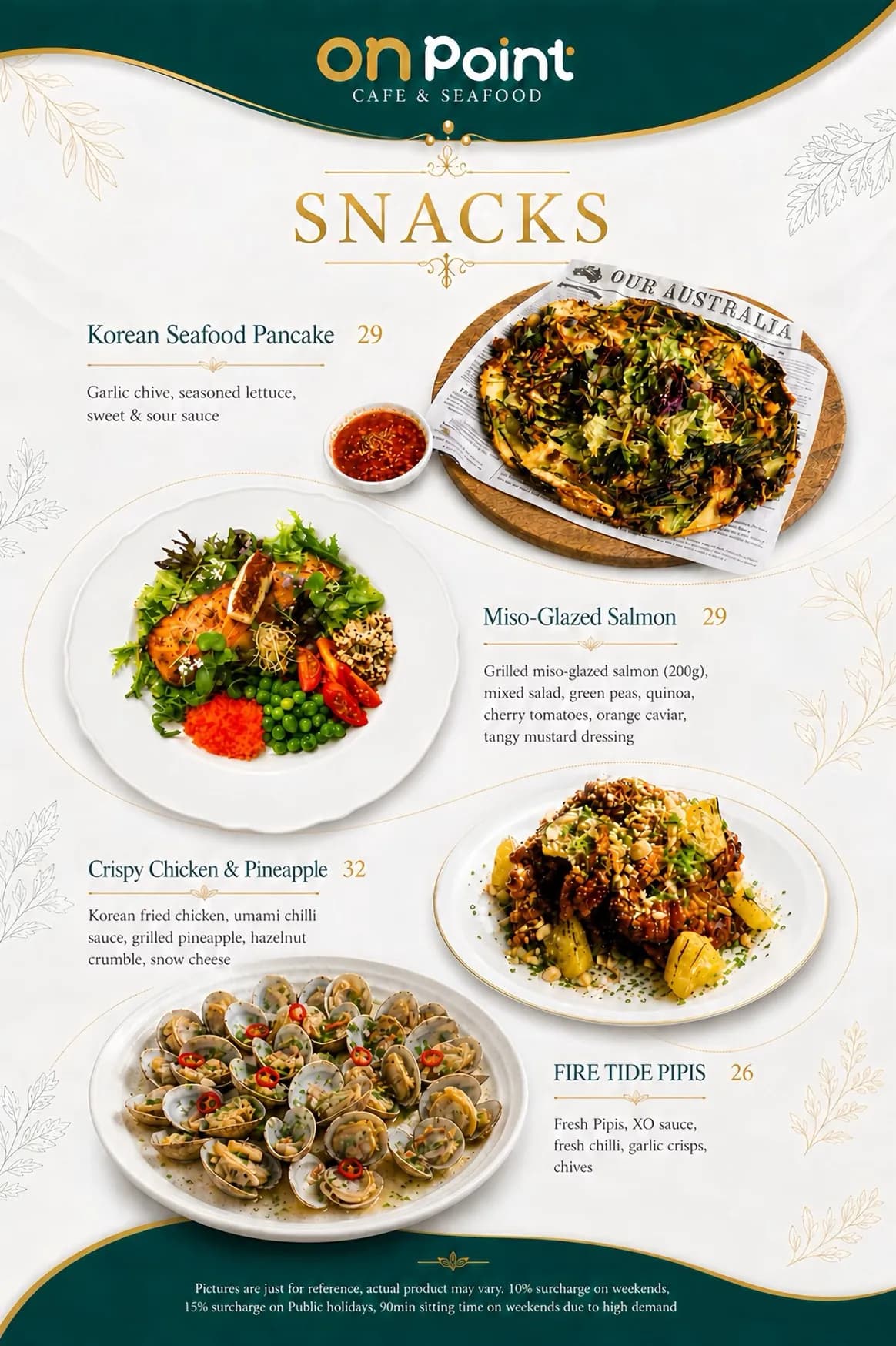 On Point Café & Seafood menu, page 6