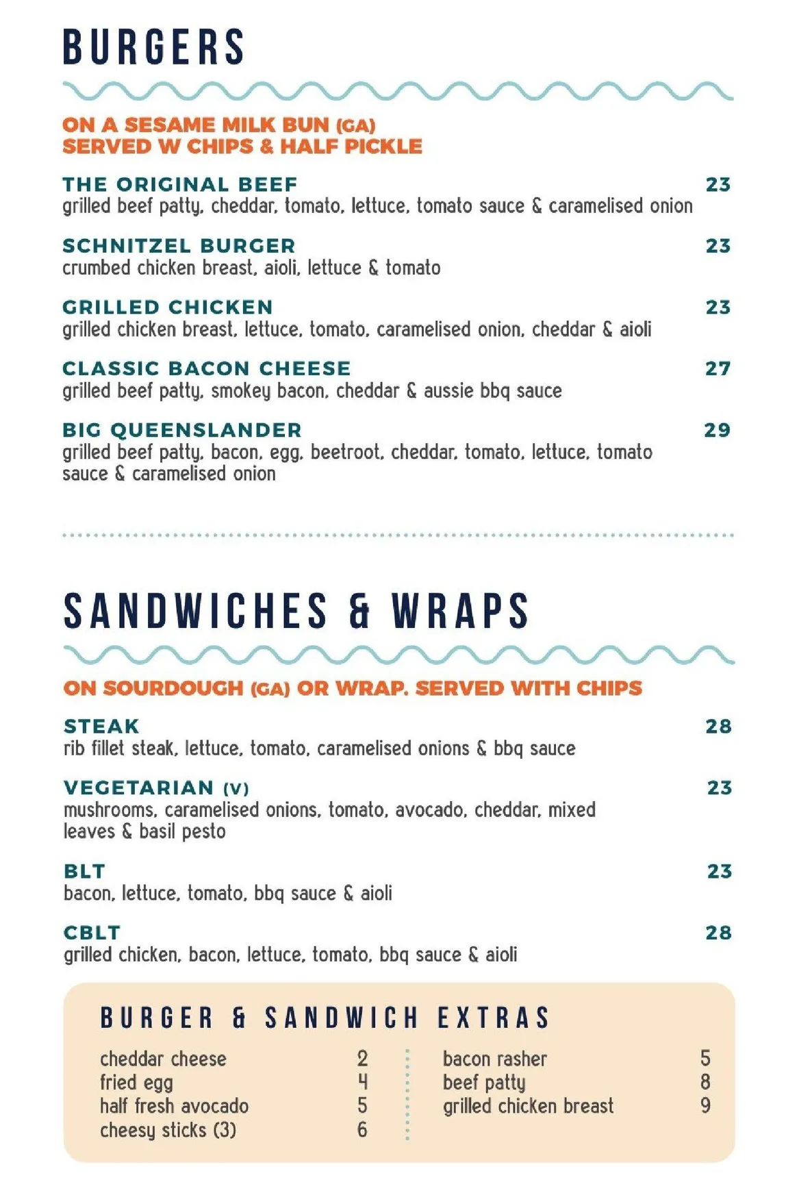 Beach House CBD menu, page 2