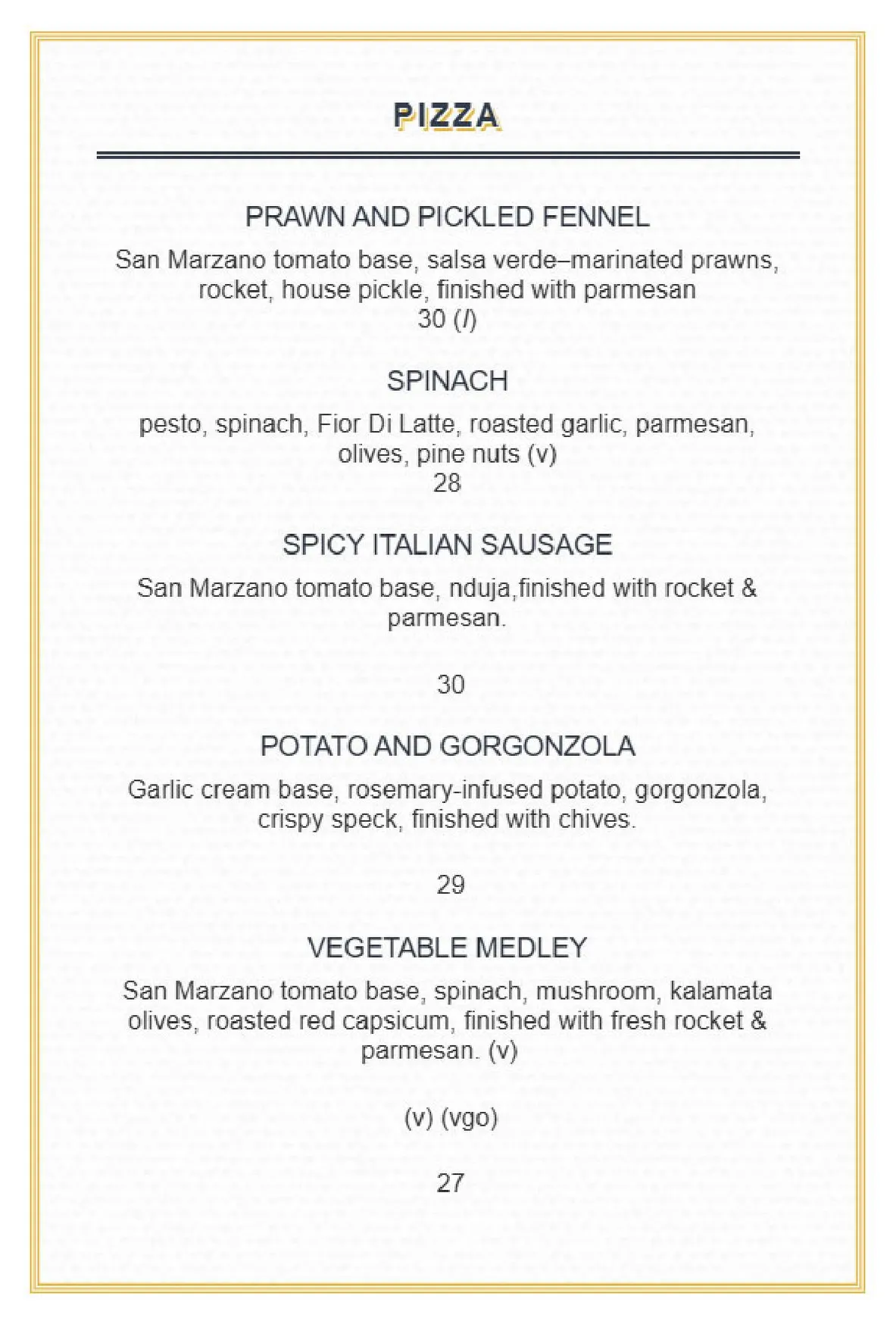Est Pizzeria menu, page 3