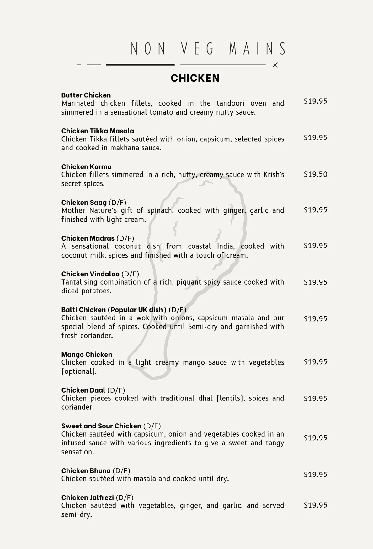 Krish Indian menu, page 6