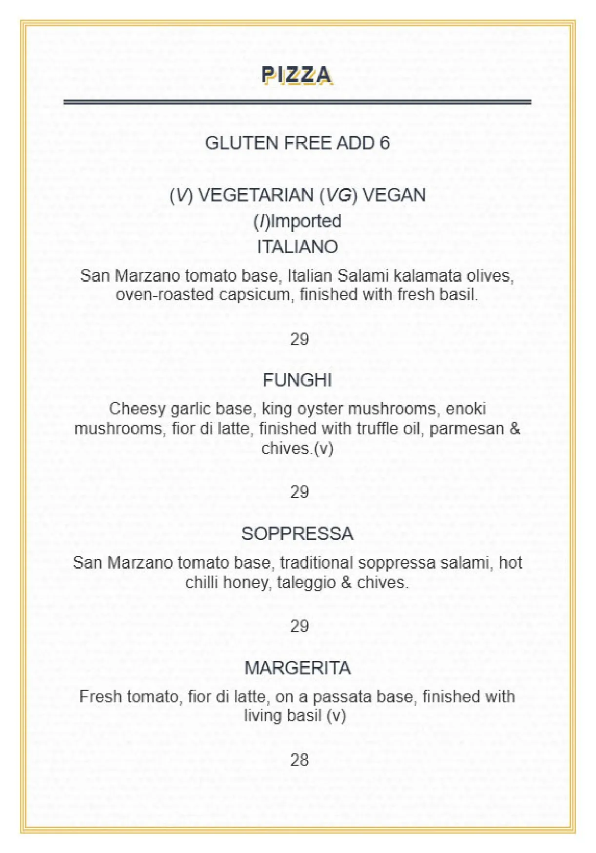 Est Pizzeria menu, page 2