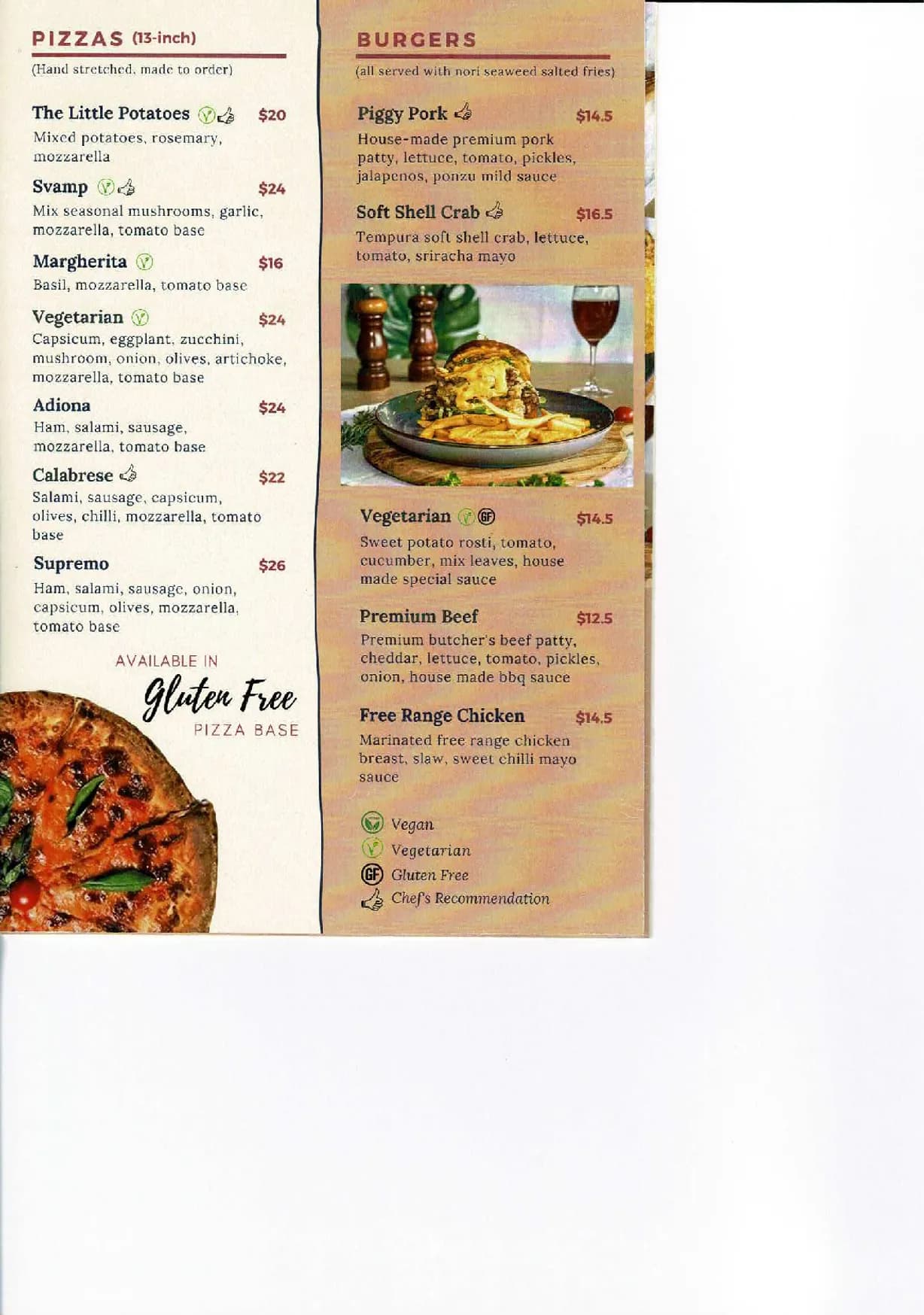 The Little Potatoes menu, page 2