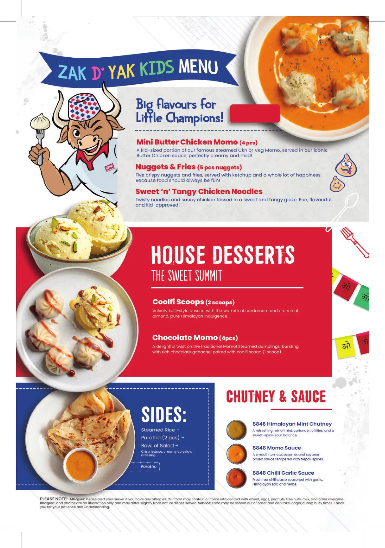 8848 Momo House menu, page 6